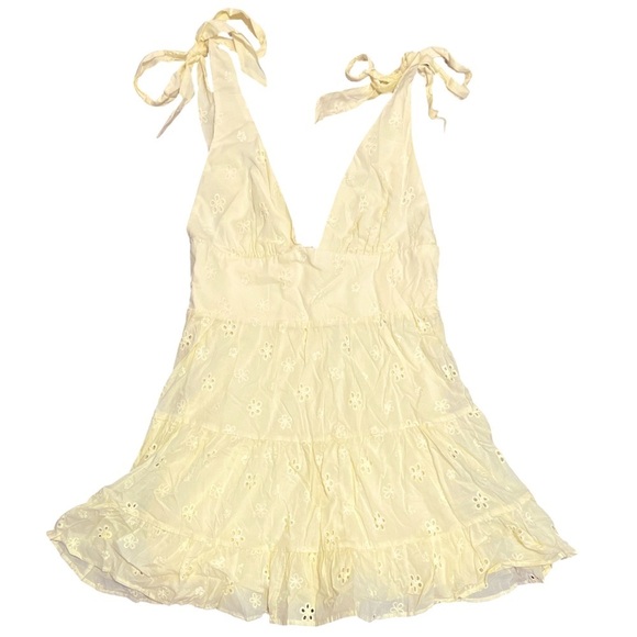 PRINCESS POLLY • Yellow Lemon Galvis Mini Bow Tie Dress - Picture 1 of 8